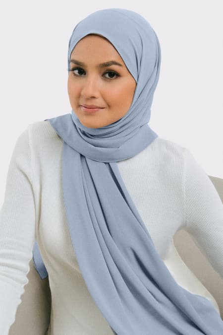Aida Chiffon Tudung Headscarf - Blue Fog