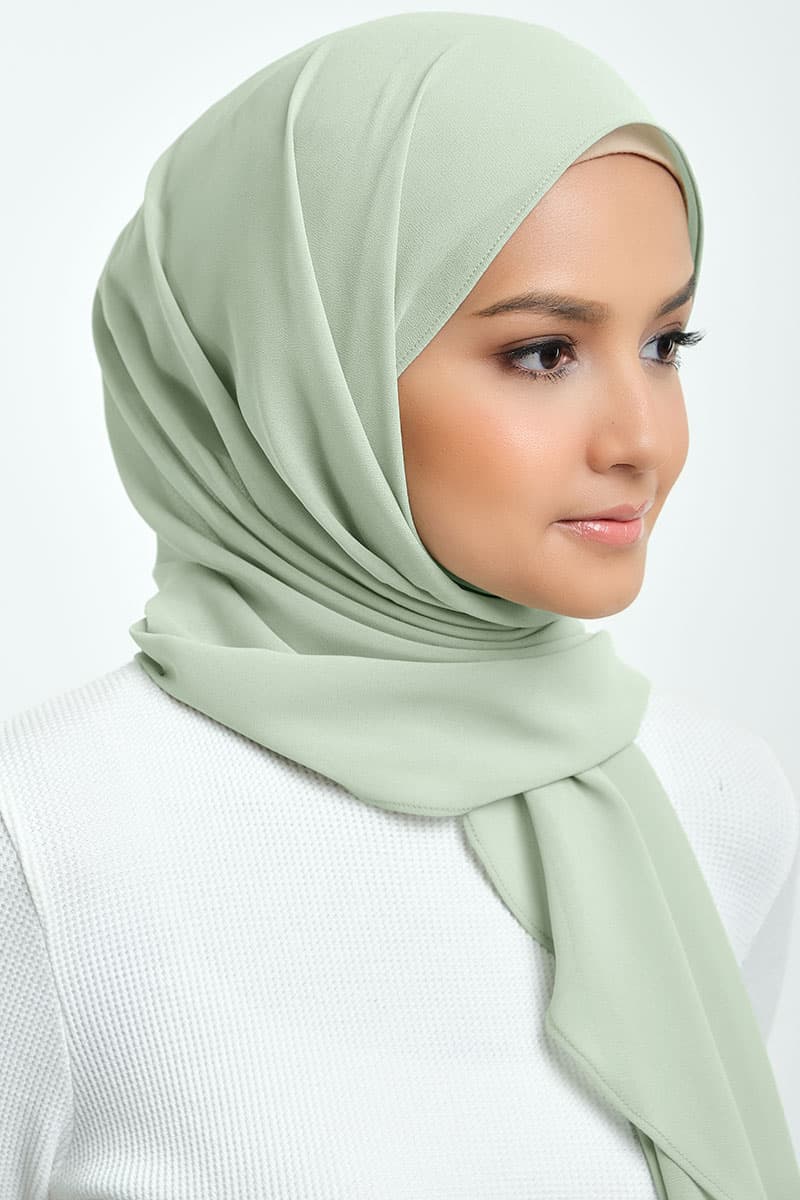Aida Chiffon Tudung Headscarf - Seafoam - Image 2