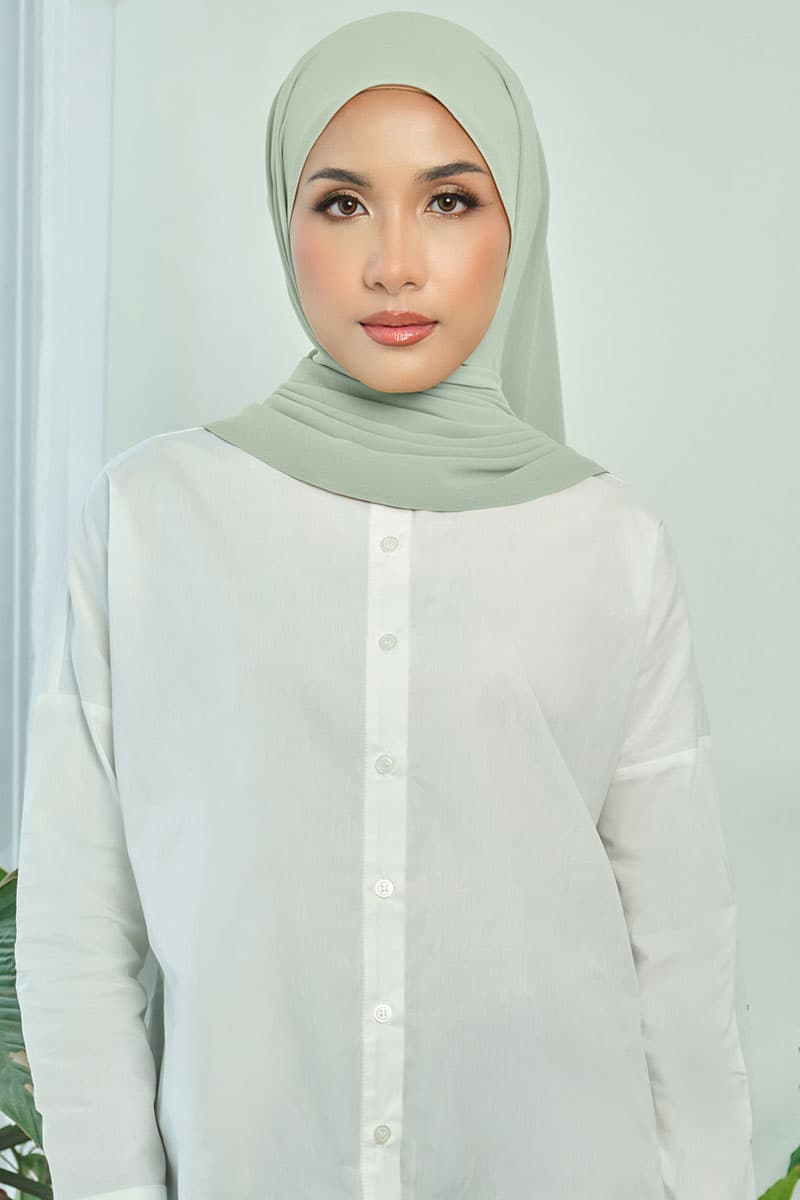 Aida Chiffon Tudung Headscarf - Seafoam - Image 1