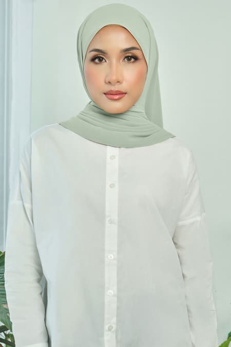 Aida Chiffon Tudung Headscarf - Seafoam