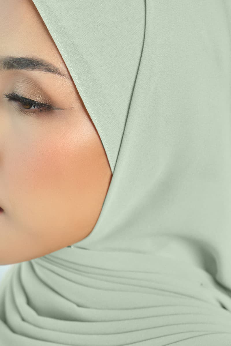 Aida Chiffon Tudung Headscarf - Seafoam - Image 3