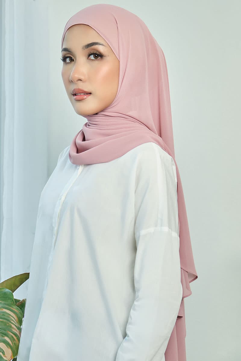 Aida Chiffon Tudung Headscarf - Primrose Pink - Image 2