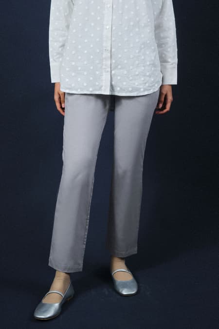 Zaelin The Pull-on Tapered Pants - Light Grey