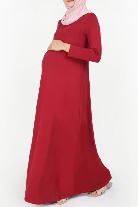 Lancey Flared Dress - Burgundy