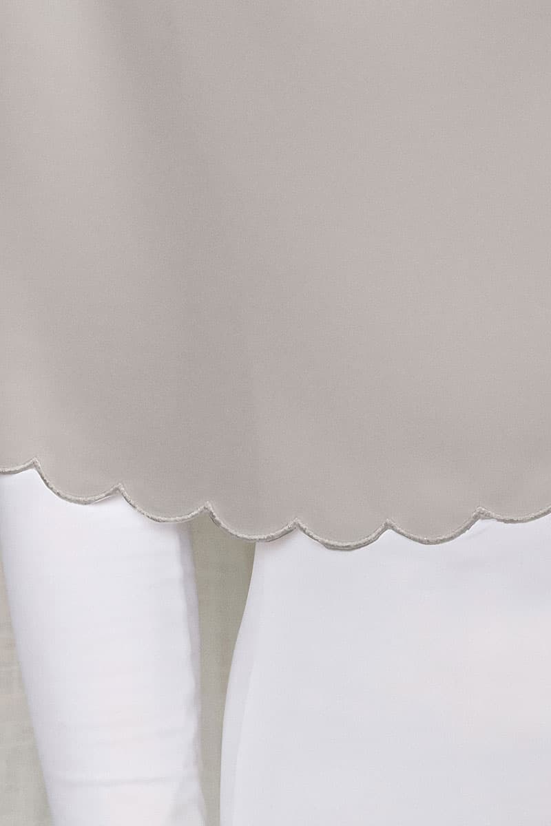 Leily Scallop Chiffon Headscarf - Mint Grey - Image 3