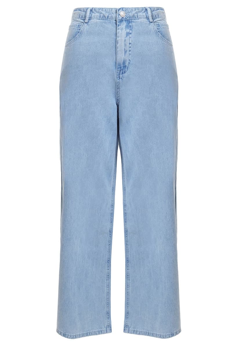 COTTON Melrose Wide Legged Jeans - Light Wash - Image 2
