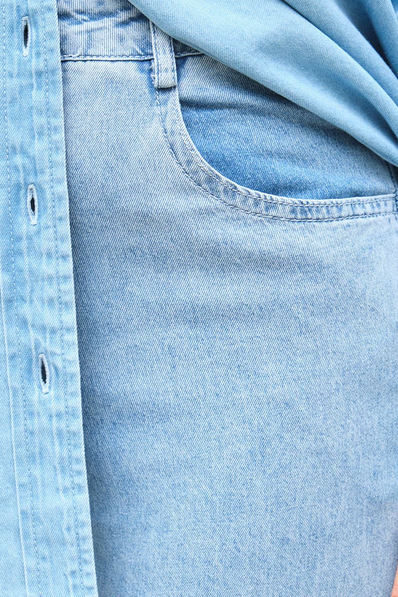 COTTON Melrose Wide Legged Jeans - Light Wash - Image 5