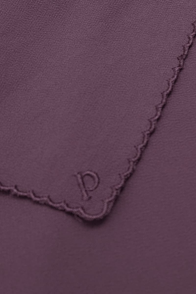 Maisy Scallop Embroidery Headscarf - Elder Berry - Image 3