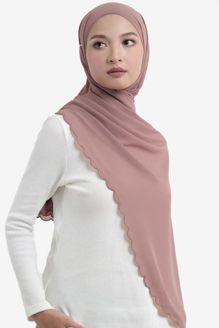 Leily Scallop Chiffon Headscarf