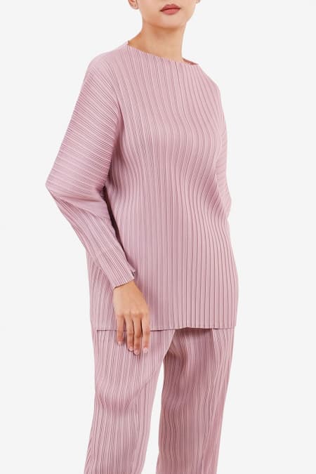 Mayven Pleated Kaftan Blouse - Wild Rose