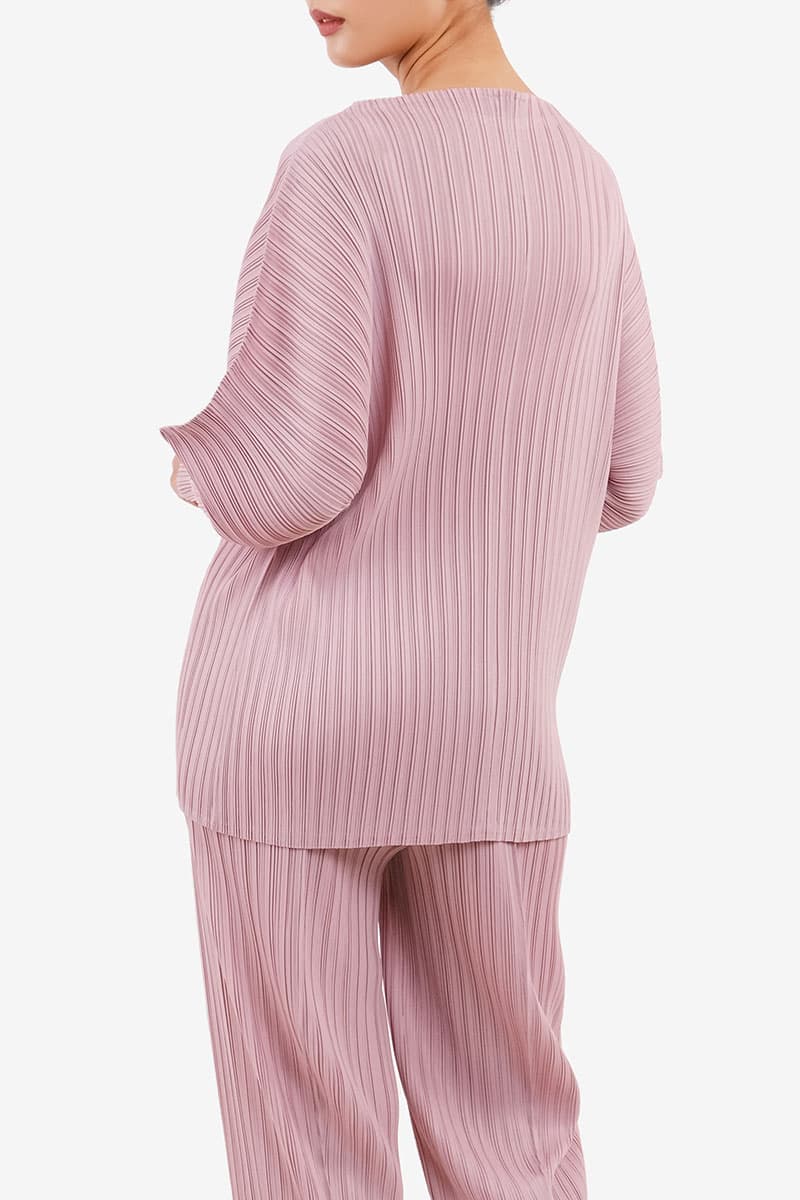 Mayven Pleated Kaftan Blouse - Wild Rose - Image 4