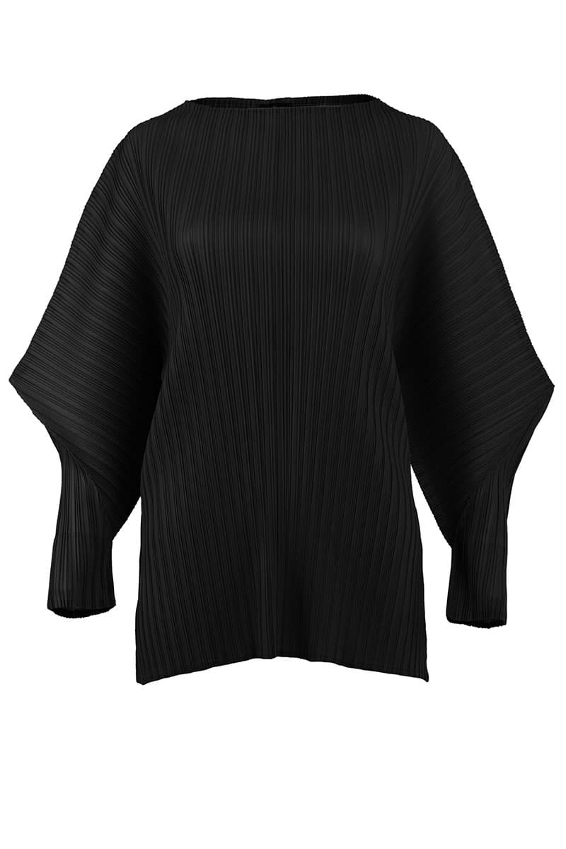 Mayven Pleated Kaftan Blouse - Black - Image 2