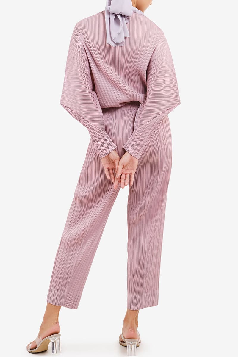 Lijana Pleated Elastic Waist Pants - Wild Rose - Image 4