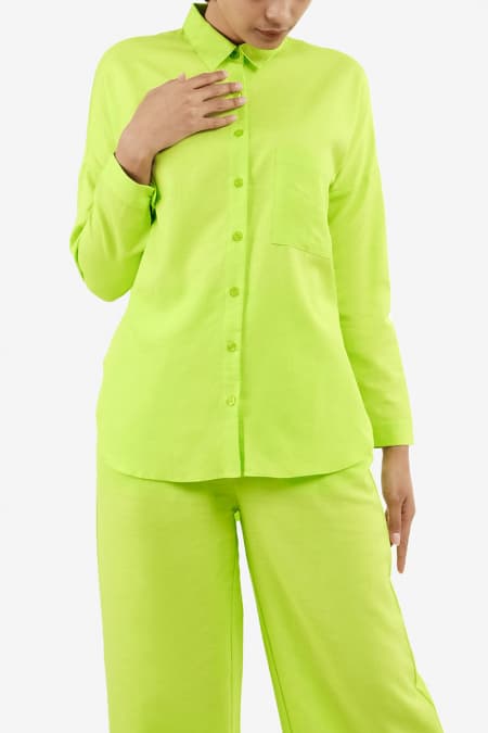Bittania Front Button Shirt - Lime