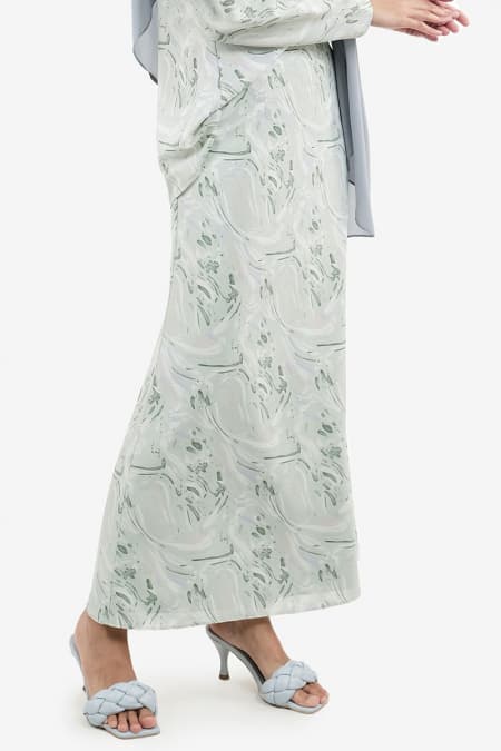 Rahma A-line Skirt - Mint Abstract
