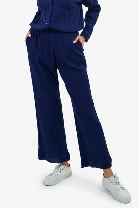 Shanida Straight Cut Pants - Deep Blue
