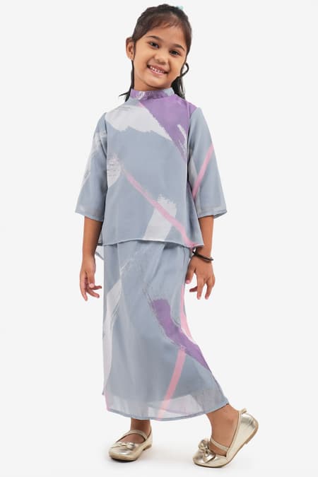 KIDS Zakiya Set - Blue Fog Abstract