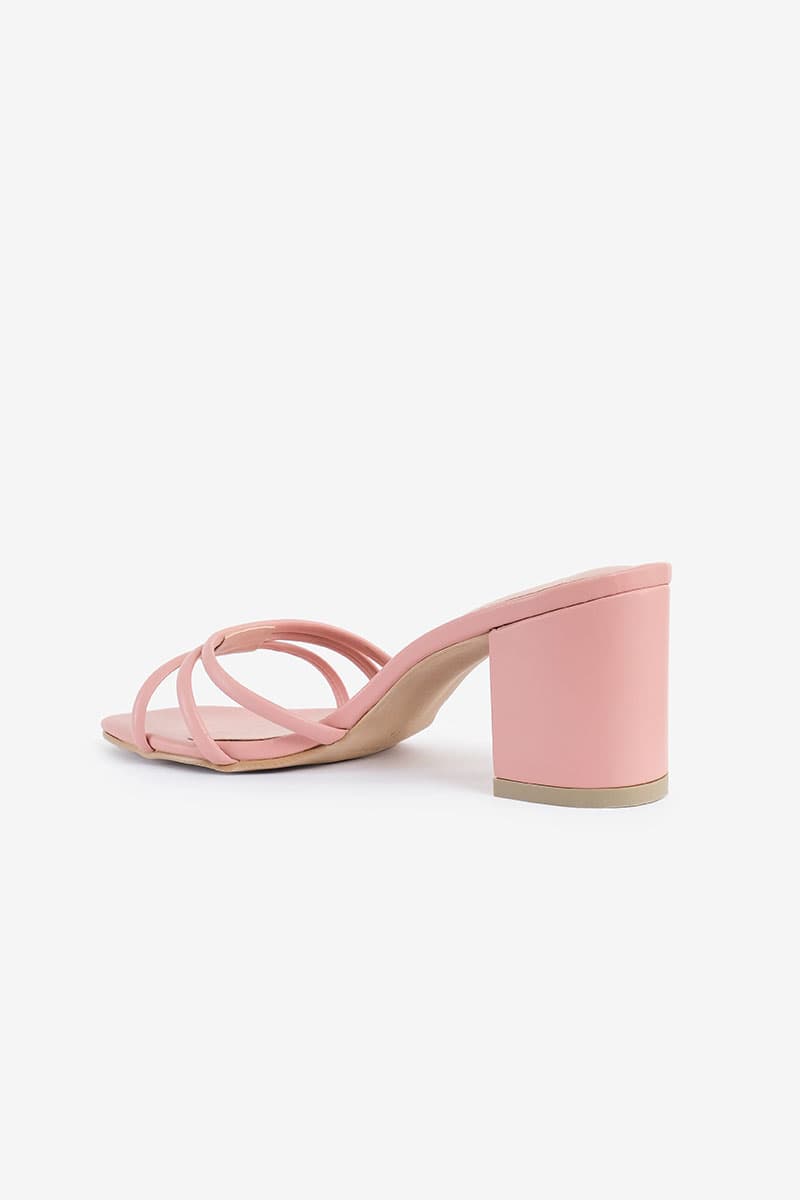 Paizley Strap Heels - Dusty Pink - Image 6