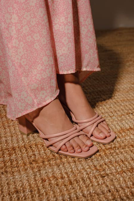 Paizley Strap Heels - Dusty Pink