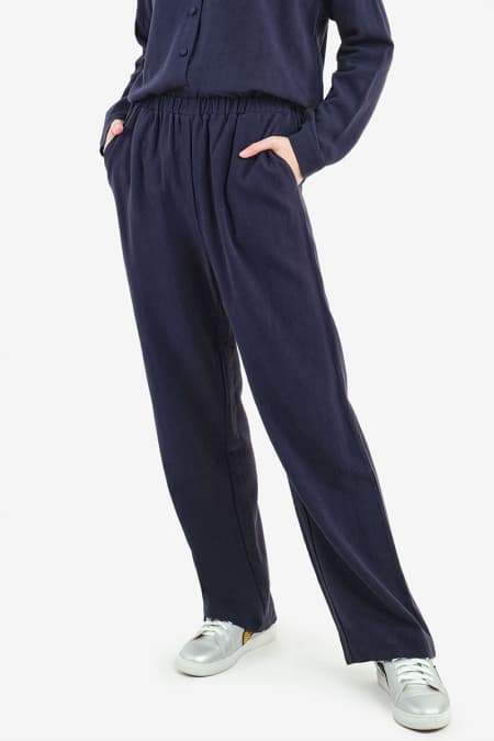 Shalom Elastic Waist Pants - Eclipse
