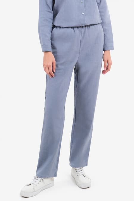 Shafia Tapered Pants - Blue Fog