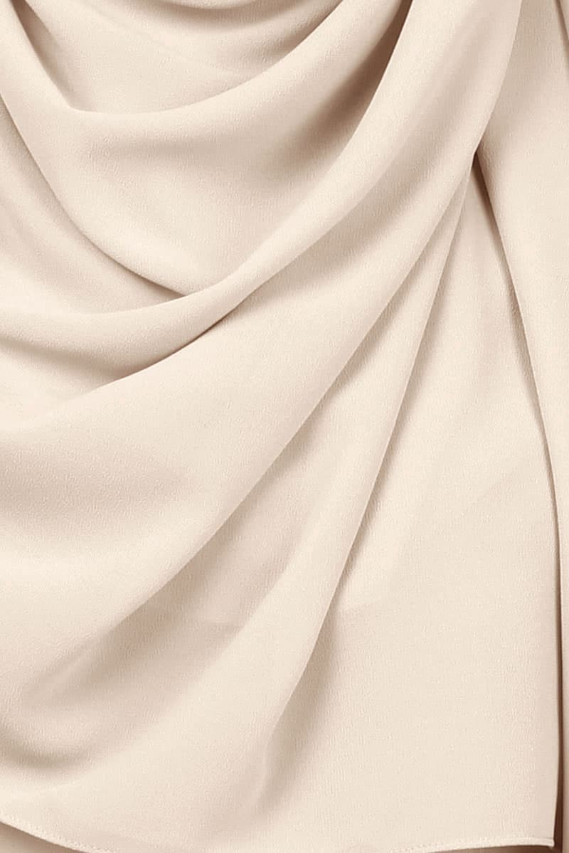 Aida Chiffon Tudung Headscarf - Oat Milk - Image 3