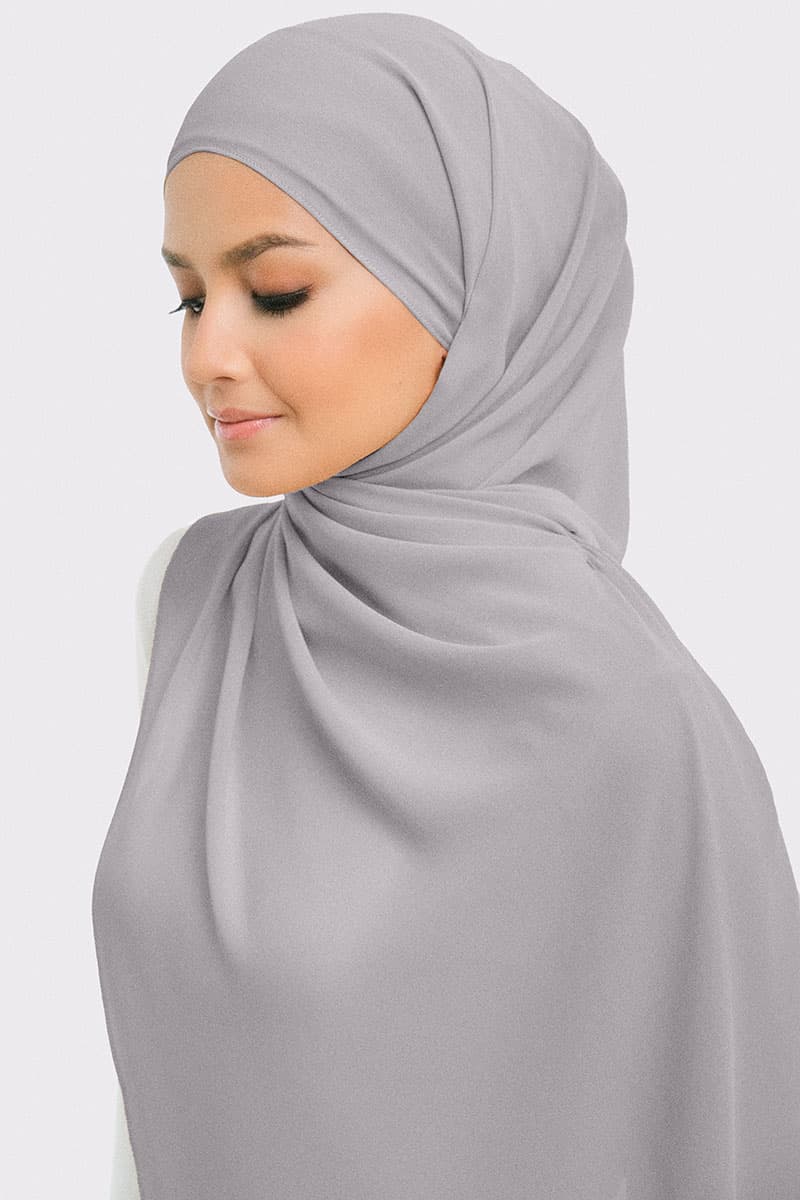 Aida Chiffon Tudung Headscarf - Stone - Image 2