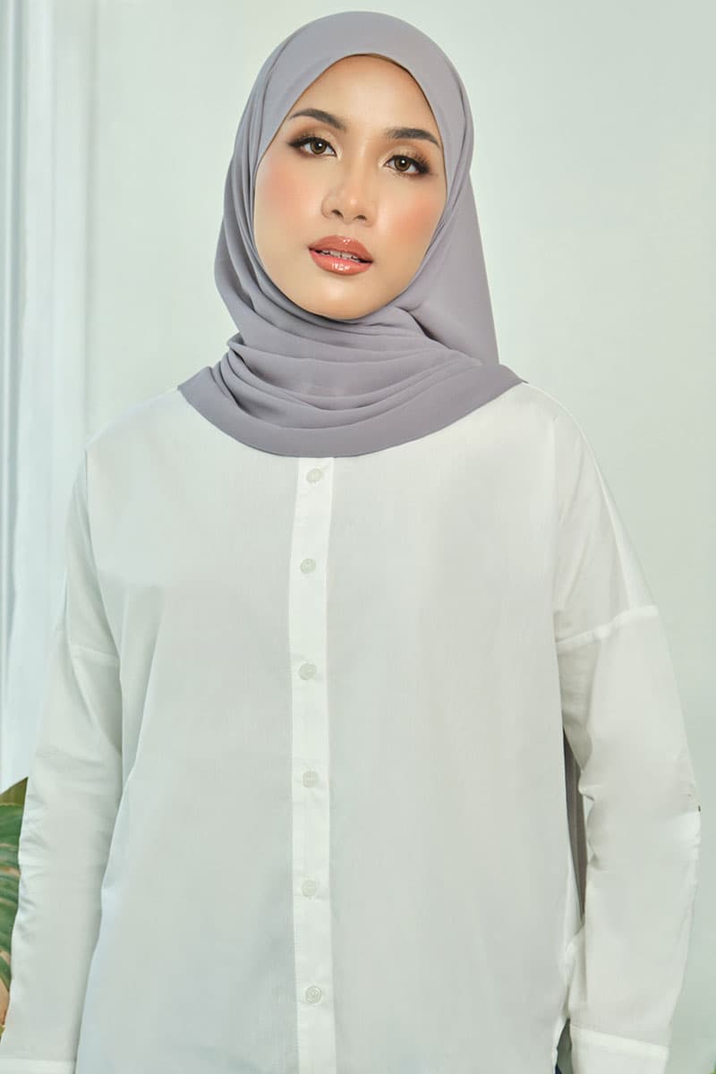 Aida Chiffon Tudung Headscarf - Stone - Image 1