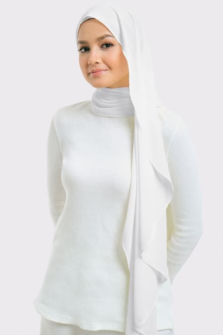 Aida Chiffon Tudung Headscarf - Off White