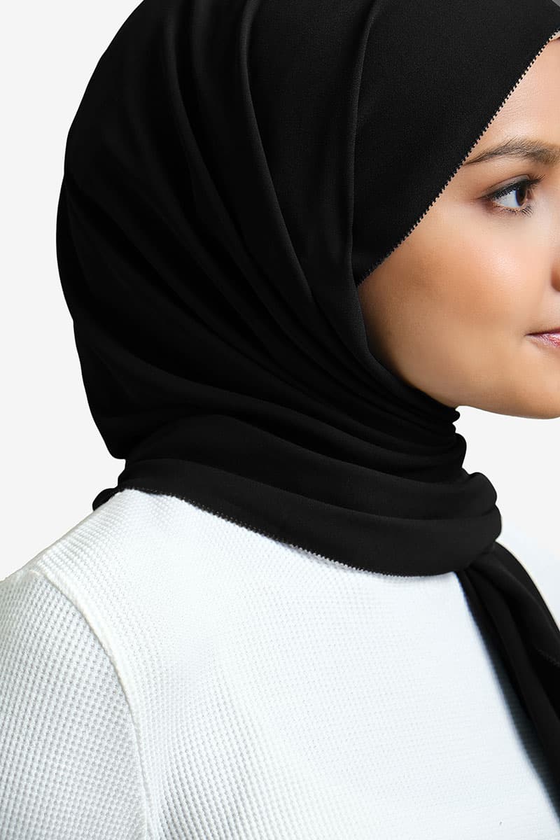 Janie Eyelash Headscarf - Black - Image 2