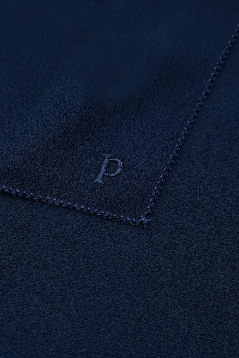 Janie Eyelash Headscarf - Navy - Image 3