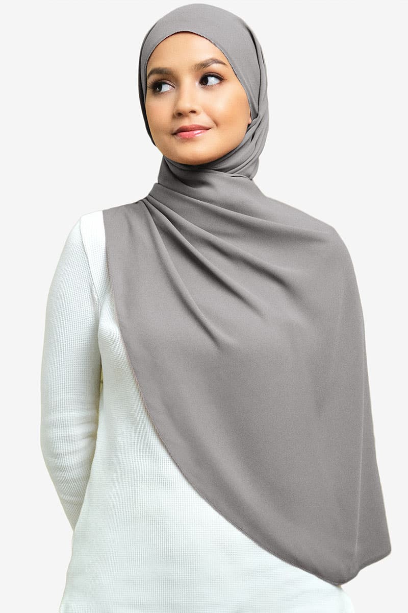 Janie Eyelash Headscarf - Grey - Image 1