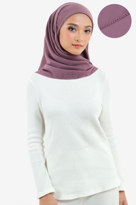 Kalia Bawal Eyelash Headscarf - Elder Berry