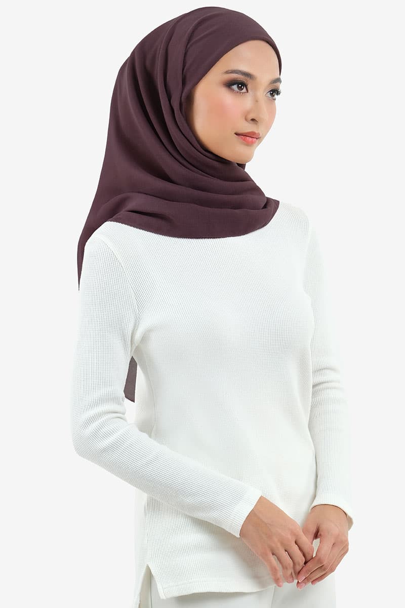 Kalia Bawal Eyelash Headscarf - Deep Plum - Image 2