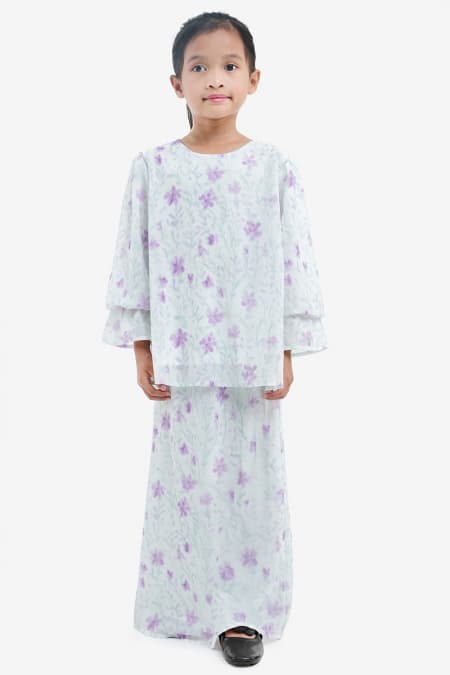 KIDS Cinta Set - Cream/Purple Garden