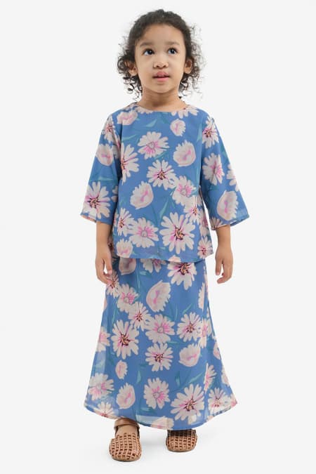 KIDS Sayang Set - Blue Floral Art