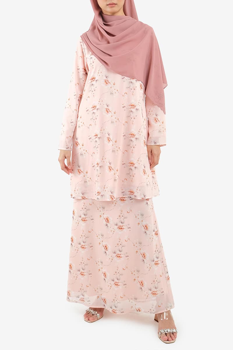 Gembira Blouse & Skirt - Peach Camellia - Image 1