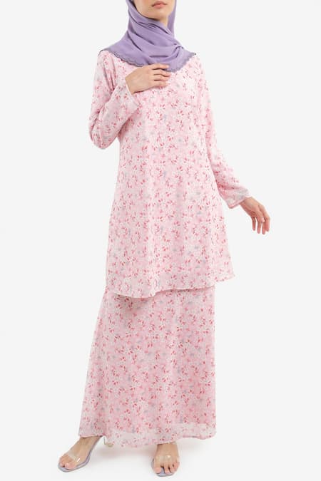 Gembira Blouse & Skirt - Pink Blossom