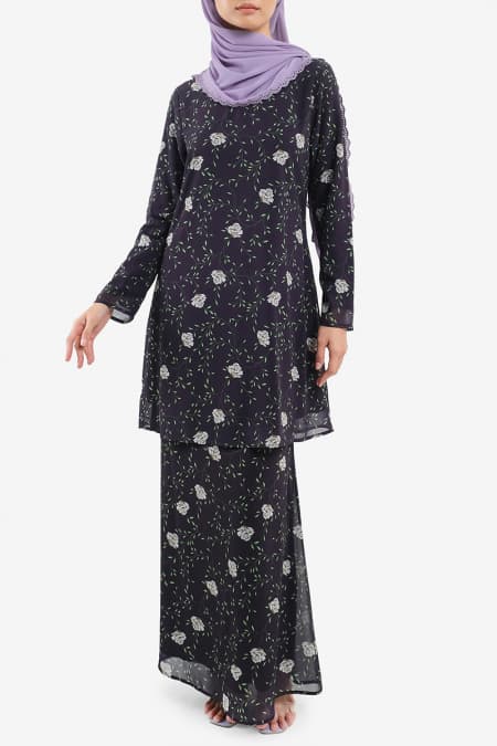 Gembira Blouse & Skirt - Midnight Gardenia
