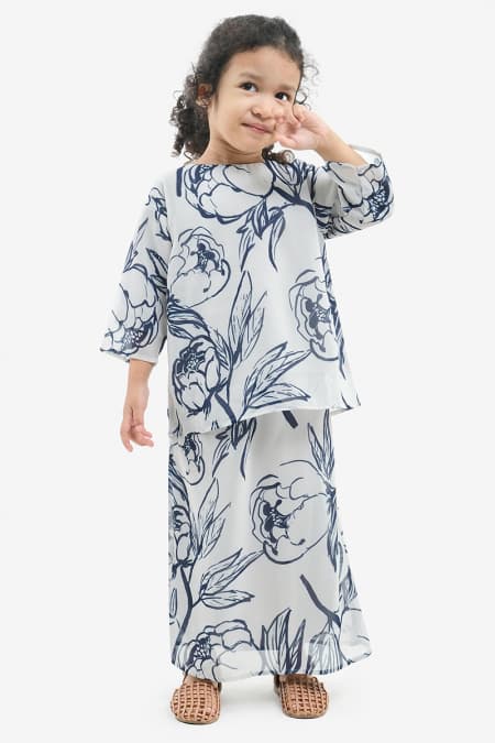KIDS Bahagia Set - Beige/Navy Sketch