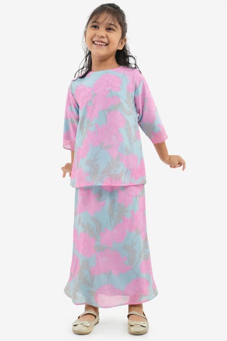 KIDS Bahagia Set - Blue/Pink Peony