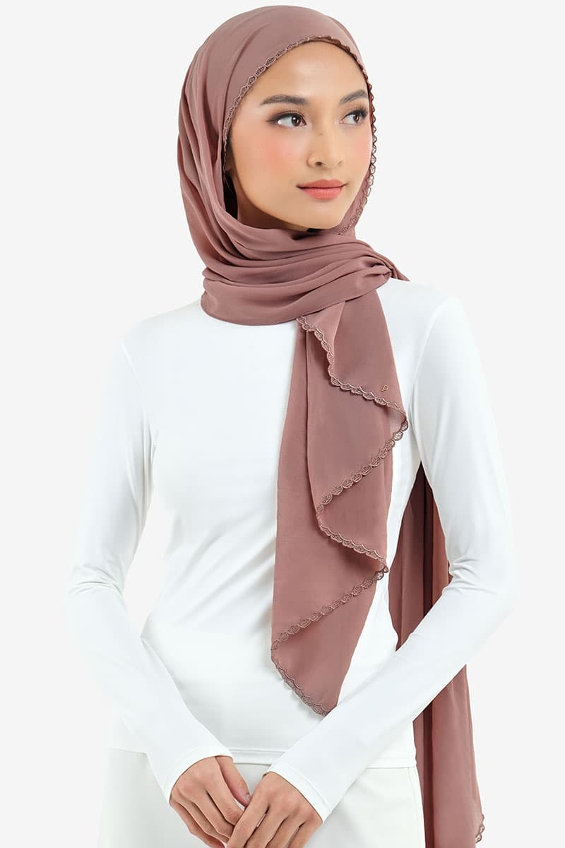 Aisyah Scallop Headscarf - Cedarwood - Image 2