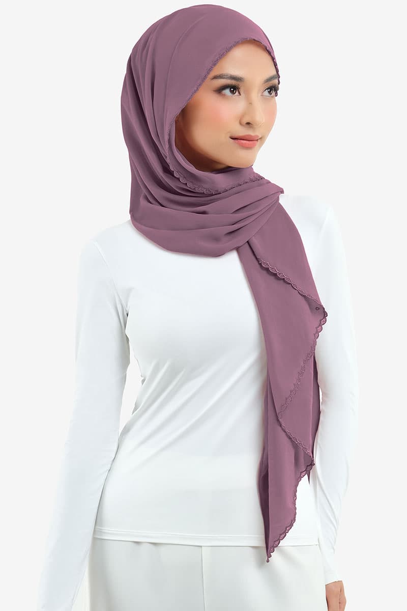 Aisyah Scallop Headscarf - Elder Berry - Image 2