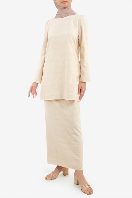 COTTON Tulip Blouse & Skirt - Oat