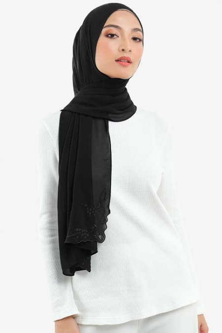 Fauziah Rectangle Chiffon Headscarf