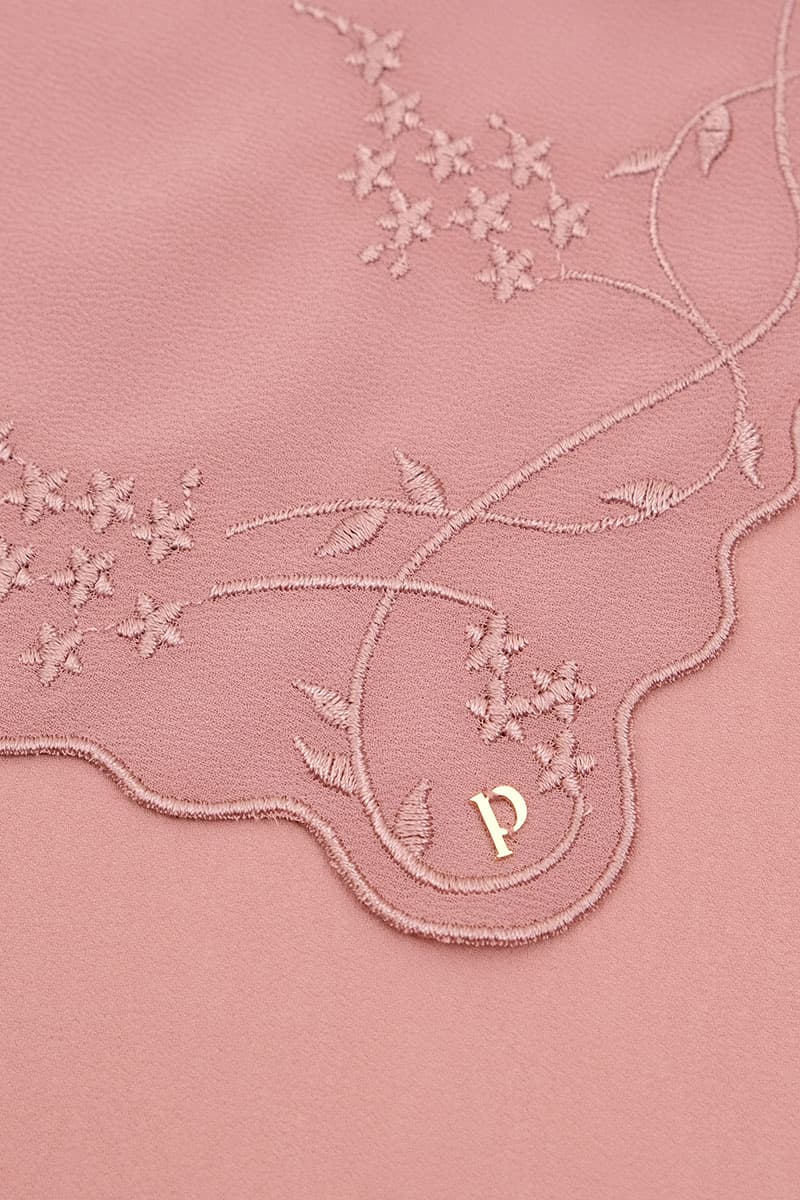 Fauziah Rectangle Chiffon Headscarf - Brown Rose - Image 3