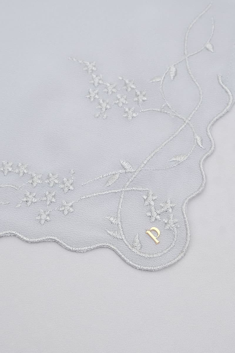 Dayana Square Voile Headscarf - Light Grey - Image 3