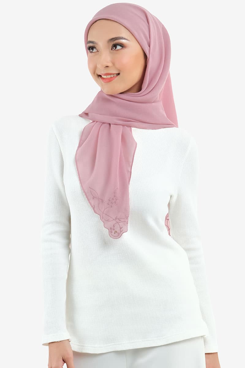 Dayana Square Voile Headscarf - Wild Rose - Image 2