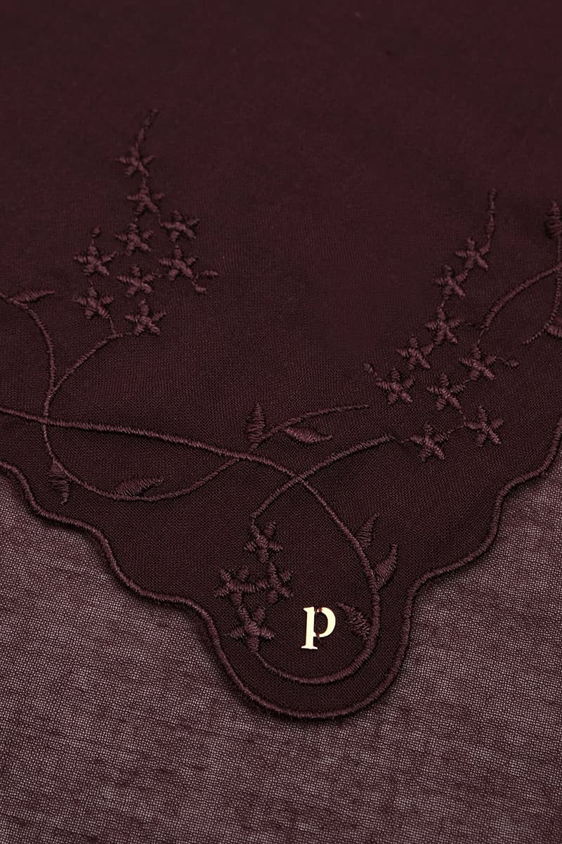 Dayana Square Voile Headscarf - Deep Plum - Image 3