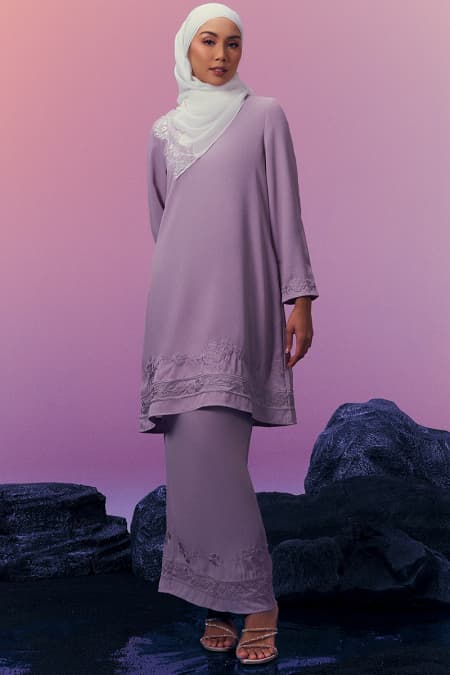Biduri Blouse & Skirt - Lilac Ash